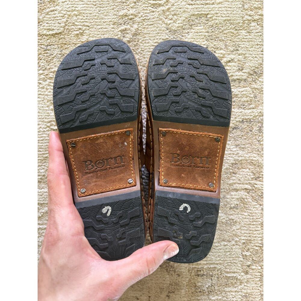 Born Bailie Brown/Tan Suede Slip-on Casual Work Business Clogs - Picture 7 of 7